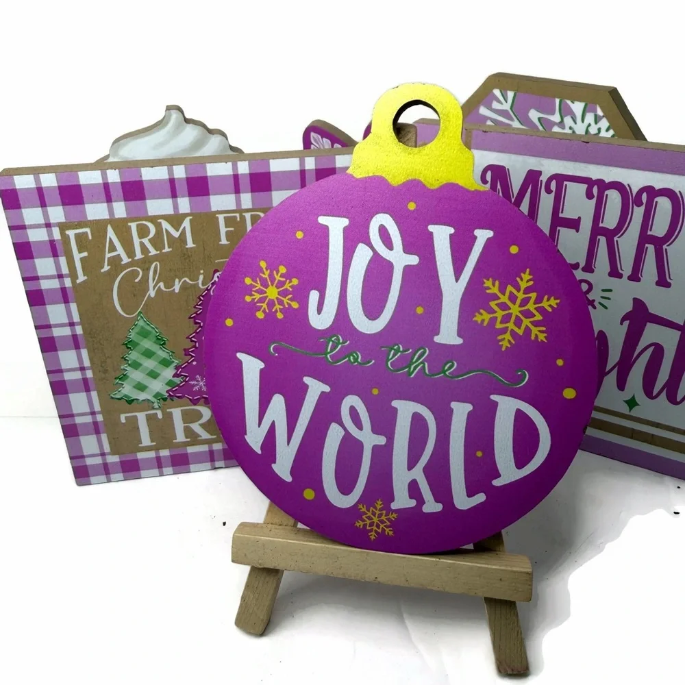 Festive Holiday Tiered Tray Decor Lot 10 Pieces